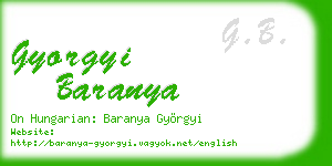 gyorgyi baranya business card