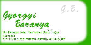 gyorgyi baranya business card